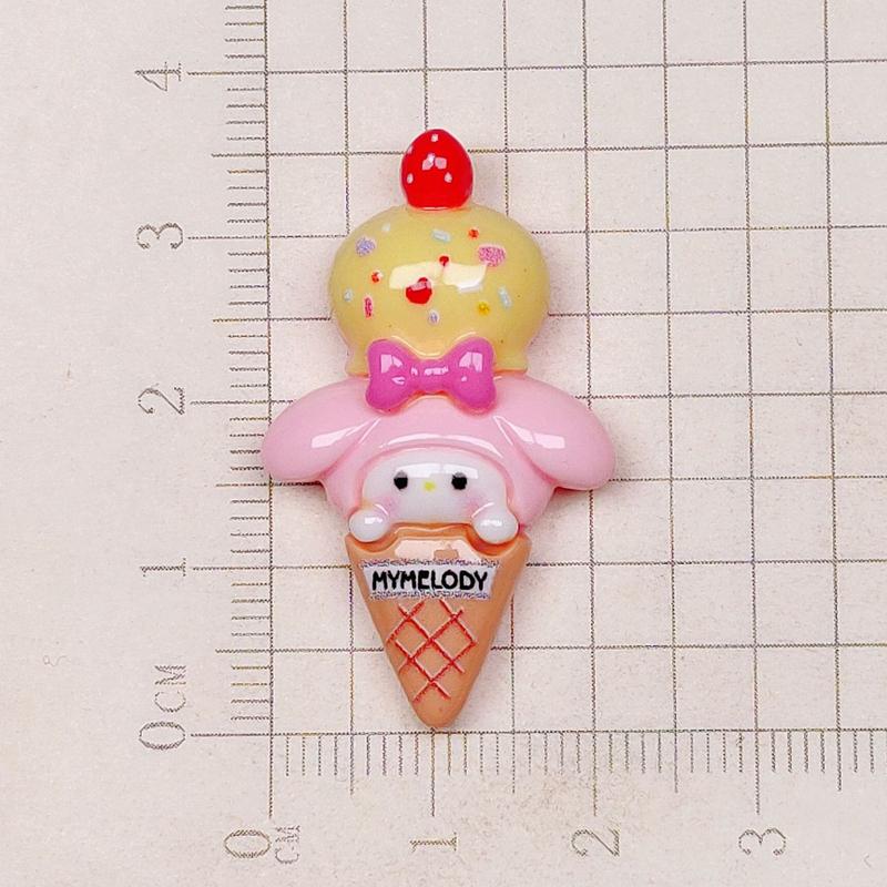 10 Pcs Cartoon Resin Cute Cartoon Animal Ice Cream Cake Style Hairpin Scrapbook Craft Diy Miniature Ornament Accessories A12