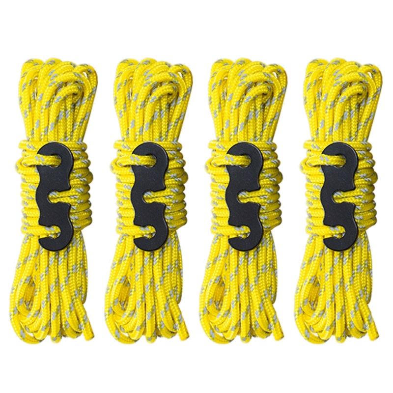 3mm Reflective Tent Guy Rope, 13 Feet Camping Rope Cord Guy Line for Camping Tent Fixation, Travel Backpacks, Outdoor