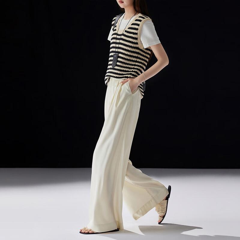 Demana Women's High-Waist Lyocell Pleated Wide-Leg Pants