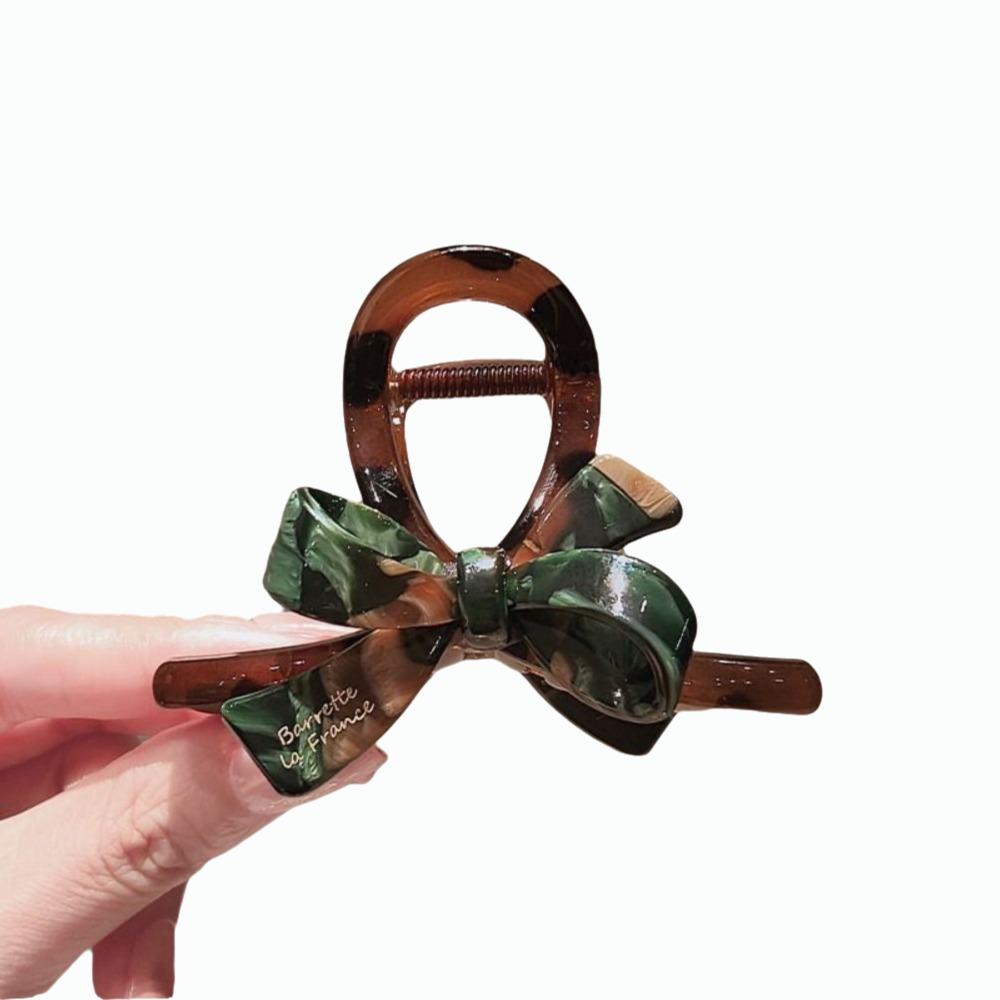 Elegant Acrylic Hair Claw Amber Hair Accessories Shark Hair Clip Enamel Painting Headwear Office