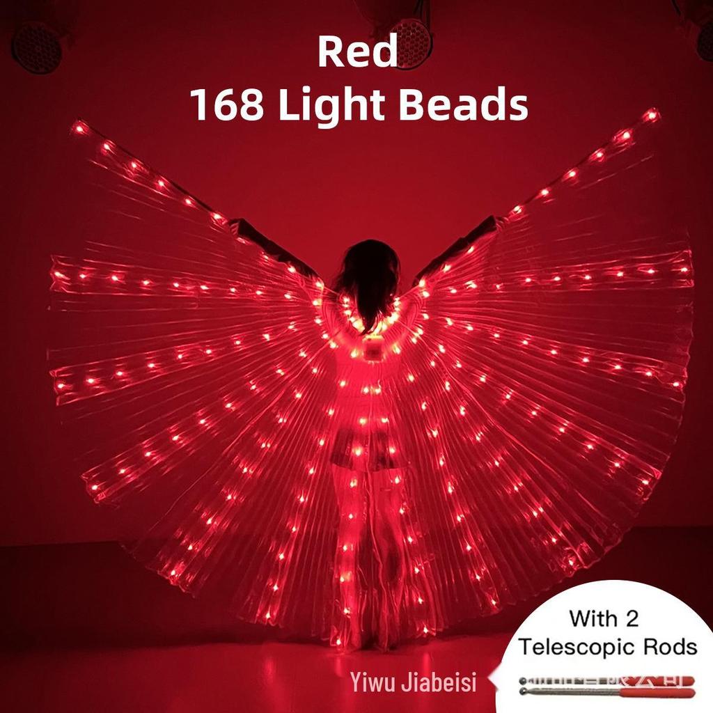 LED Leuchtendes Kinder Bauchtanzkostüm mit bunten leuchtenden Flügeln