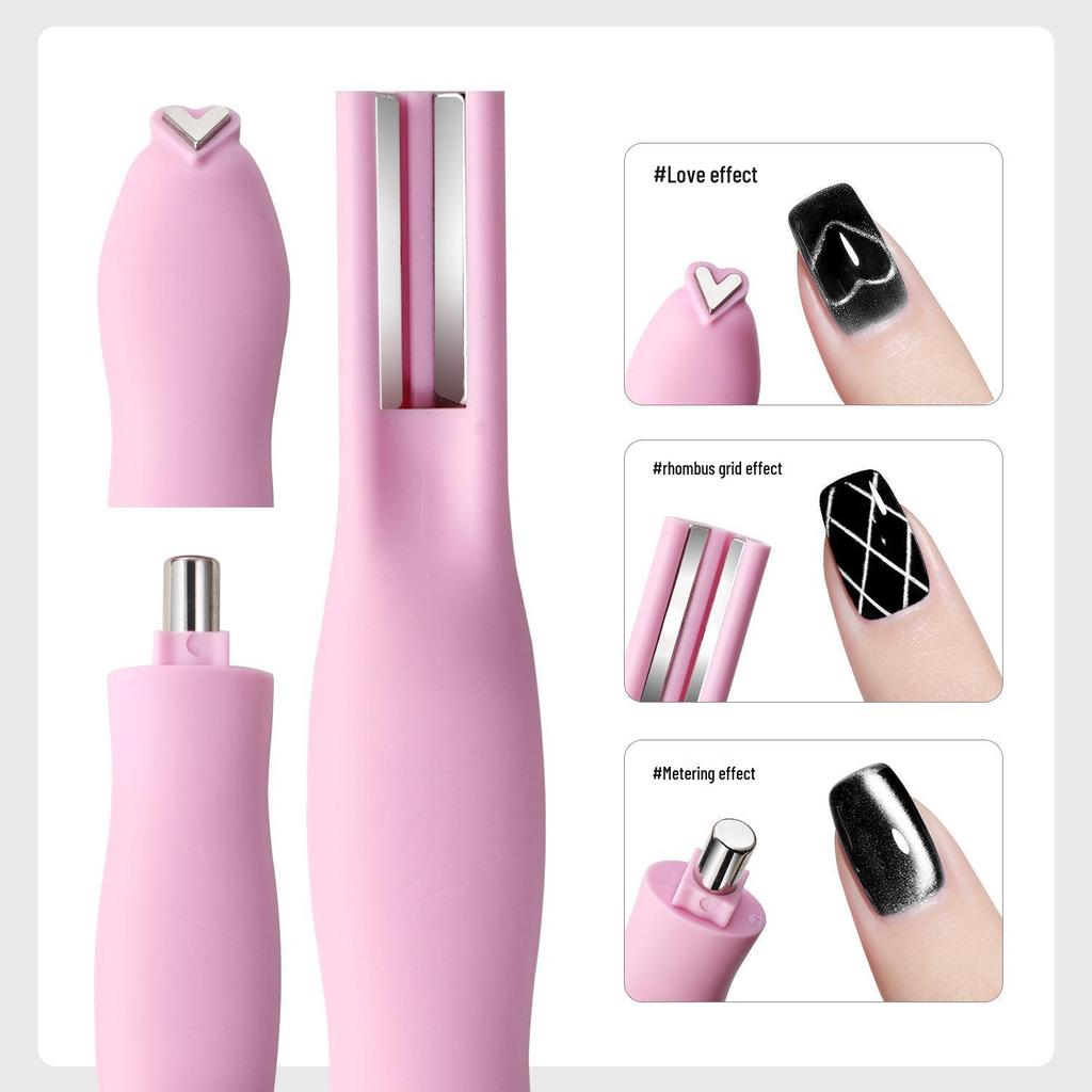 3-in-1 Nagelkunst Magneet: Hart, Slang, Kattenoog Gel Nagellak Sterk Multifunctioneel Magnetisch Gereedschap