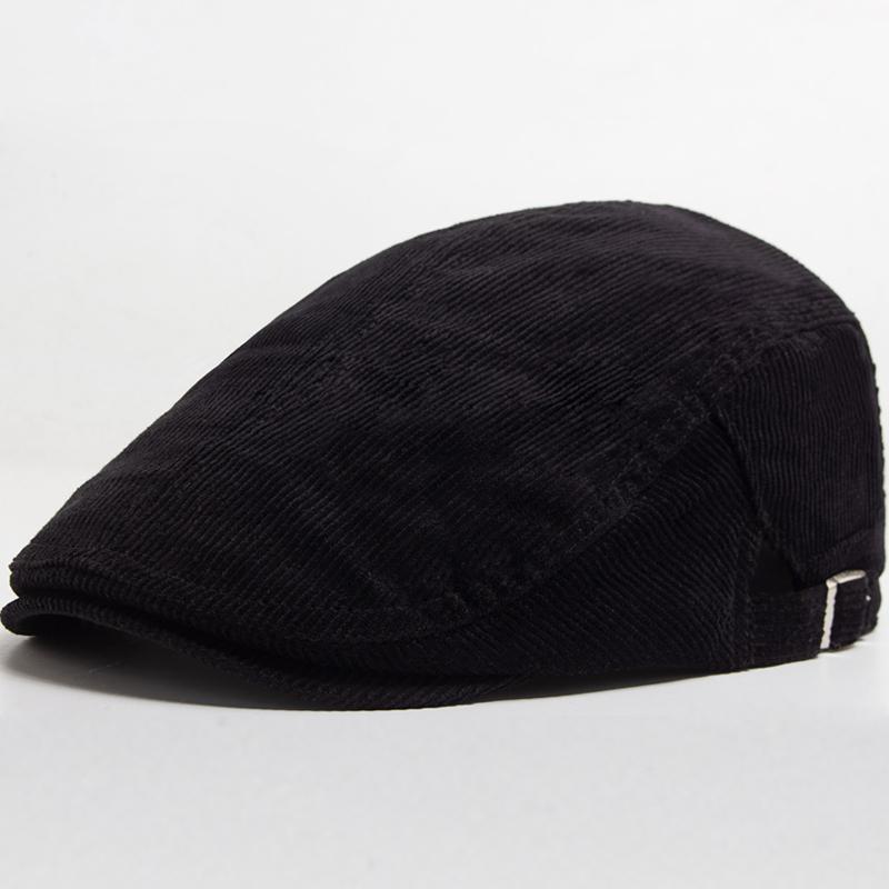 Men Fashion Corduroy Beret Spring Autumn Thick Warm Women's Flat Hat Vintage Casual Newsboy Cap Unisex Fashion Front Back Wear