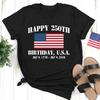Happy 250th Birthday USA T-Shirt, America 250 Tee, Patriotic 4th of July T-Shirt