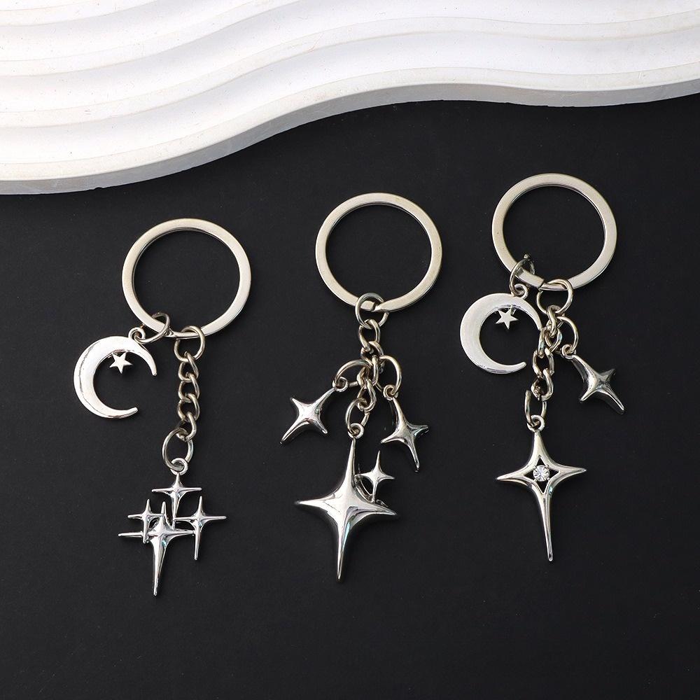 Metal Metal Key Rings Y2K Cellphone Lanyard Pendant New Star Moon Keychain Bag Decoration