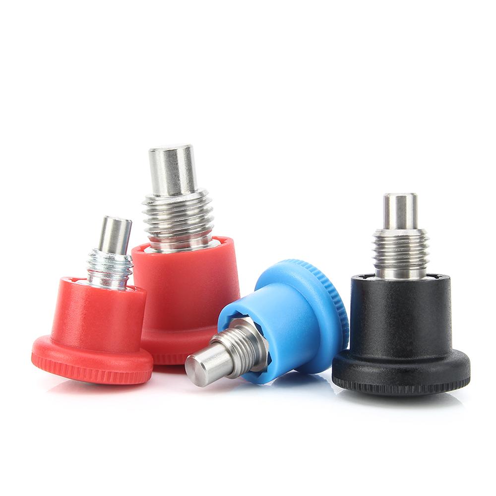 KST218 Edelstahl/Kohlenstoffstahl Dübel Drei Farben Knopf Nicht-Arretierender Indexbolzen Grobgewinde Mini Indexierbolzen