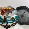 1PC Fisherman Giant Fish Automatic Open/Close Umbrella with Windproof, 8-Rib Sturdy Canopy, Durable Ribs, Fashionable Design, Outdoor Accessory, Fun P