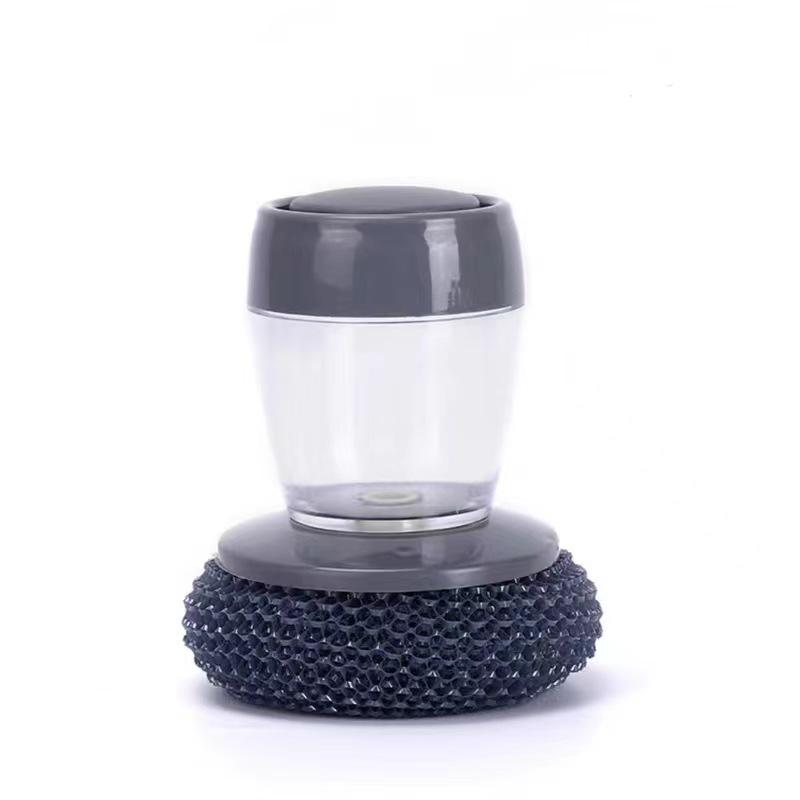 Premium Long-Handled Liquid-Dispensing Pot and Dish Brush for Efficient Kitchen Cleaning