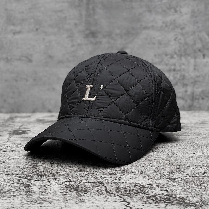 Letter Embroidered Baseball Cap Women S Season Warm Down Cotton Cap Versatile Internet Celebrity Student Tide Hat adjustable 55-58cm