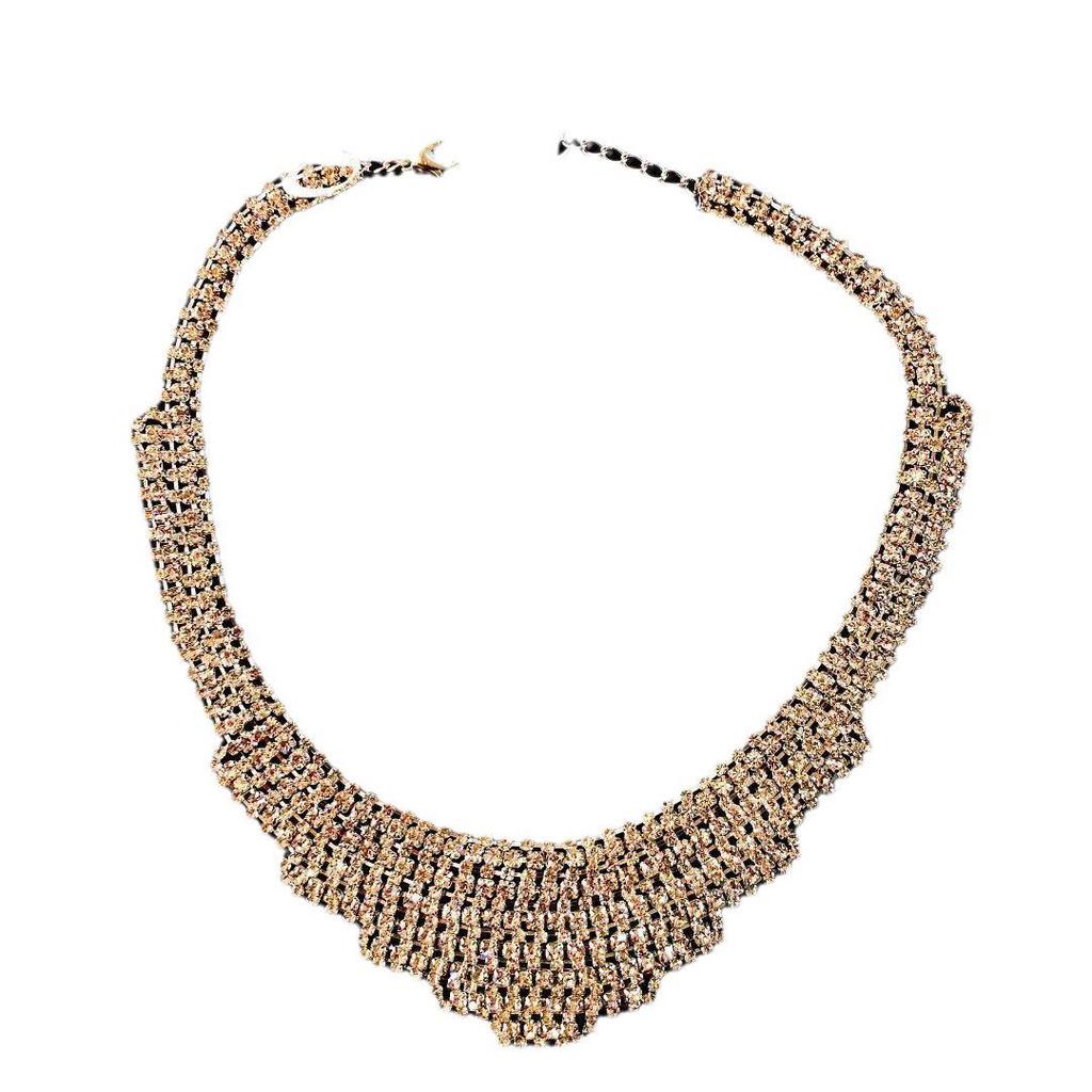 Retro European & American Gem Choker Necklace for Weddings & Banquets