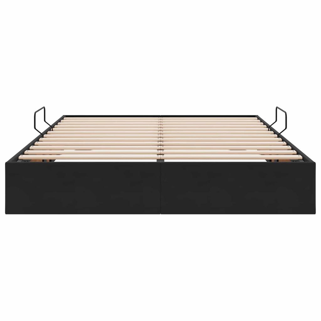 Ottoman Bed Frame with Storage Black 140 x 200 cm Velvet