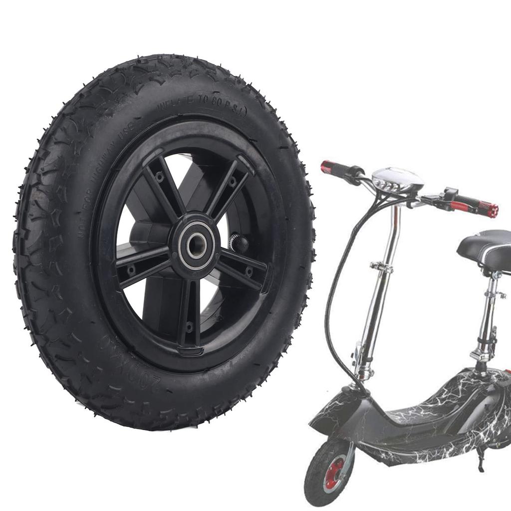 Ongwan Electric Scooter Wheel Hub and Tire Set, 200x40 Rubber Inflation Tire with Wheel Hub, 8-Inch Replacement Tire
