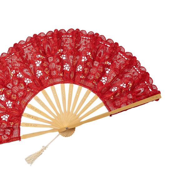 Vintage-Faltfächer aus Spitze, tragbar, Sommerblumenspitze, Handfächer, Dekoration, Tanz-Performance-Requisiten, Party-Kostüm-Zubehör