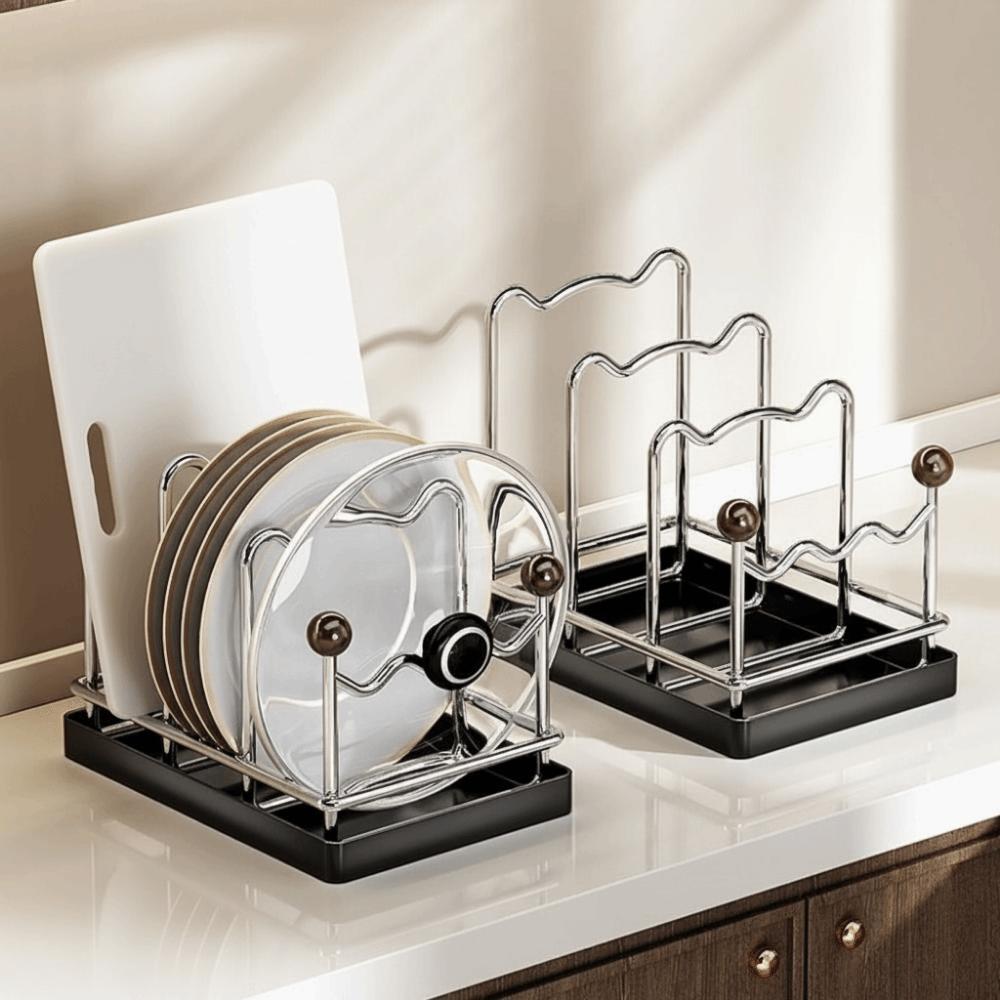 Multi Layer Pot Lid Holder Rustproof Cutting Board Holder Pot Lid Storage Rack  Restaurant