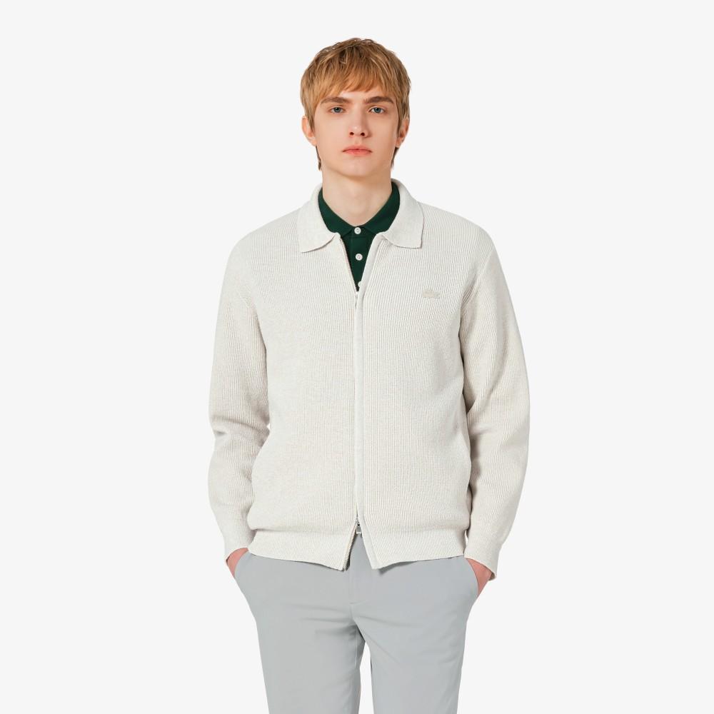 [lacoste] Men's Ribbed Collar Zip-up Cardigan AH403E-56GS7G
