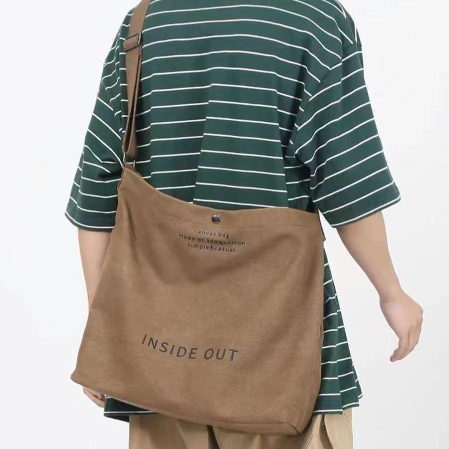 Plátěná crossbody taška Vysoce kvalitní plátno Velkokapacitní kabelka Taška na dojíždění Pánská Taška pro vysokoškoláka na dojíždění Jednoramenná taška