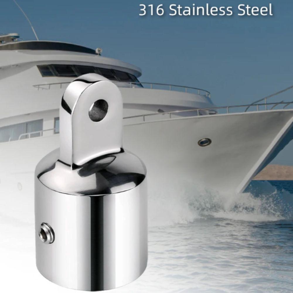 316 Stainless Steel Deck Hinge Slide Cap 22mm Pipe Canopy Tube End External Eye End Yacht Canopy