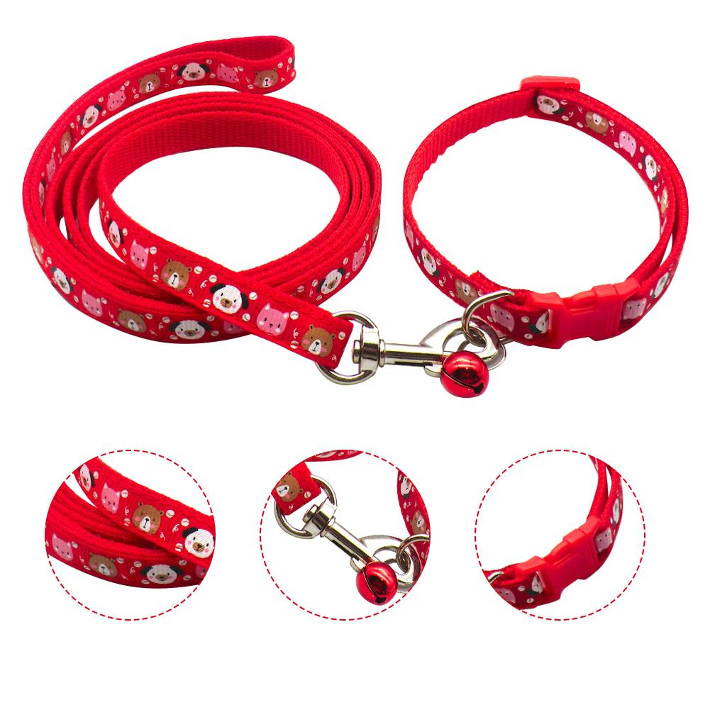 1.2M Pet Leash and Harness Set Dog Chain With Cute Cartoon Print for Small Cat and Dogs Out Walk Dog Leash Vest Pet Supplies