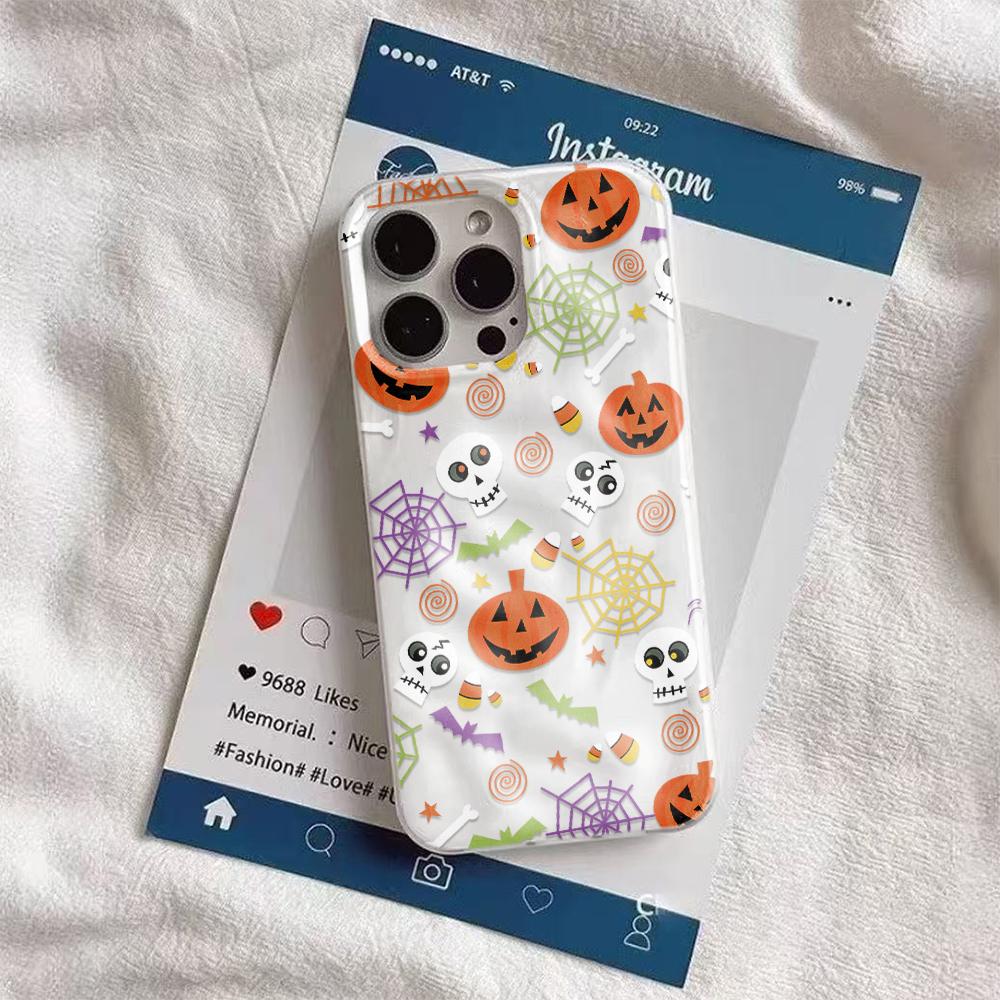 Halloween Cartoon Pumpkin Phone Case For iPhone 17 Air 16 15 14 13 12 11 Pro Max Shockproof Soft Cover Fundas