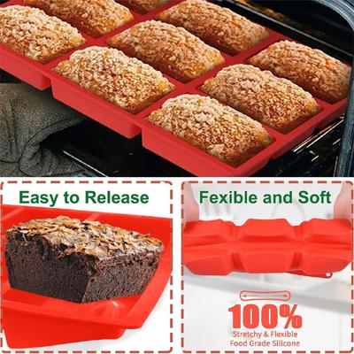 1pc, 9-Piece Rectangular Cake Bread Mold, Creative Silicone Cold Soap Mold, Dual-Purpose Baking Mold