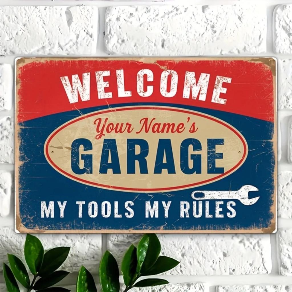 Custom Logo Slogan Aluminum Metal Sign Waterproof Garage Wall Decor Indoor Outdoor Home Ornament