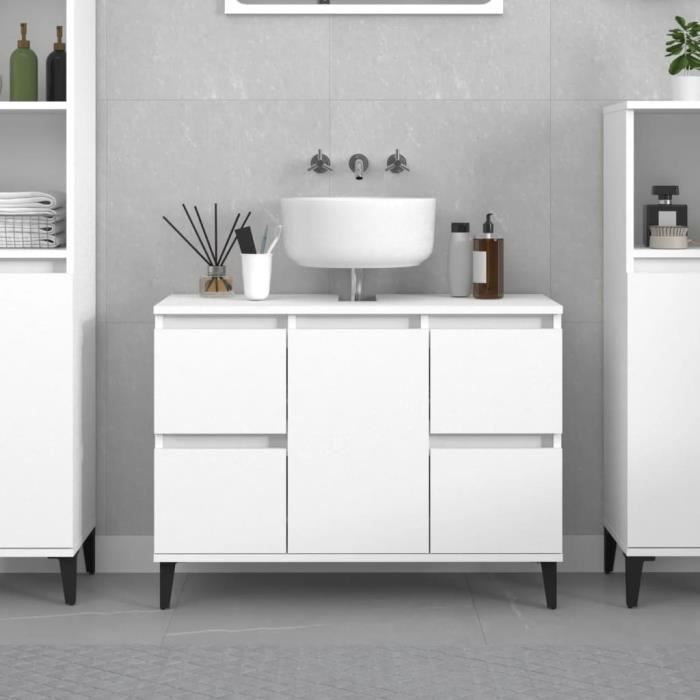 VidaXL White Sink Cabinet 80x33x60 Cm Engineered Wood 821276