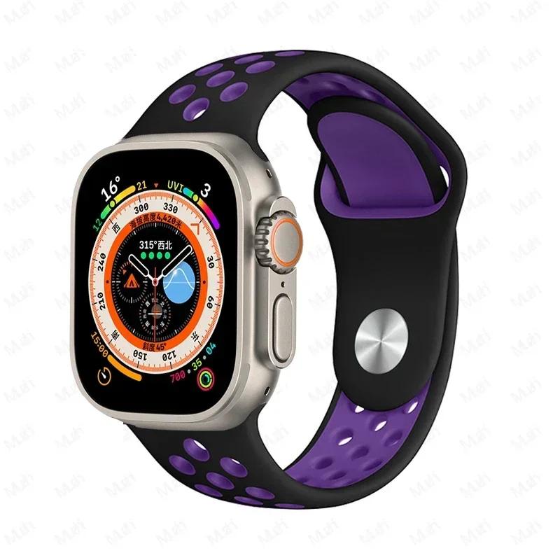 Sportarmbänder für Apple Watch Series 10 42mm 46mm Armband ultra 2 49mm 40mm-44mm 45mm 41mm Silikonarmband iwatch 10 9 8 7 6 SE 5 4 3