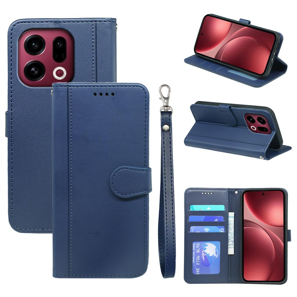 For Oppo Find X9 5G Wallet Case Magnetic Snap Leather Phone Cover with Strap