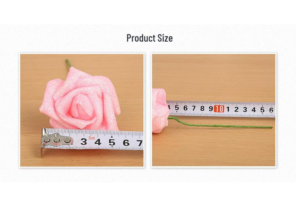 PE Gold Powder Artificial Roses for DIY Bouquets - Valentine's Day, Weddings, Flower Shops