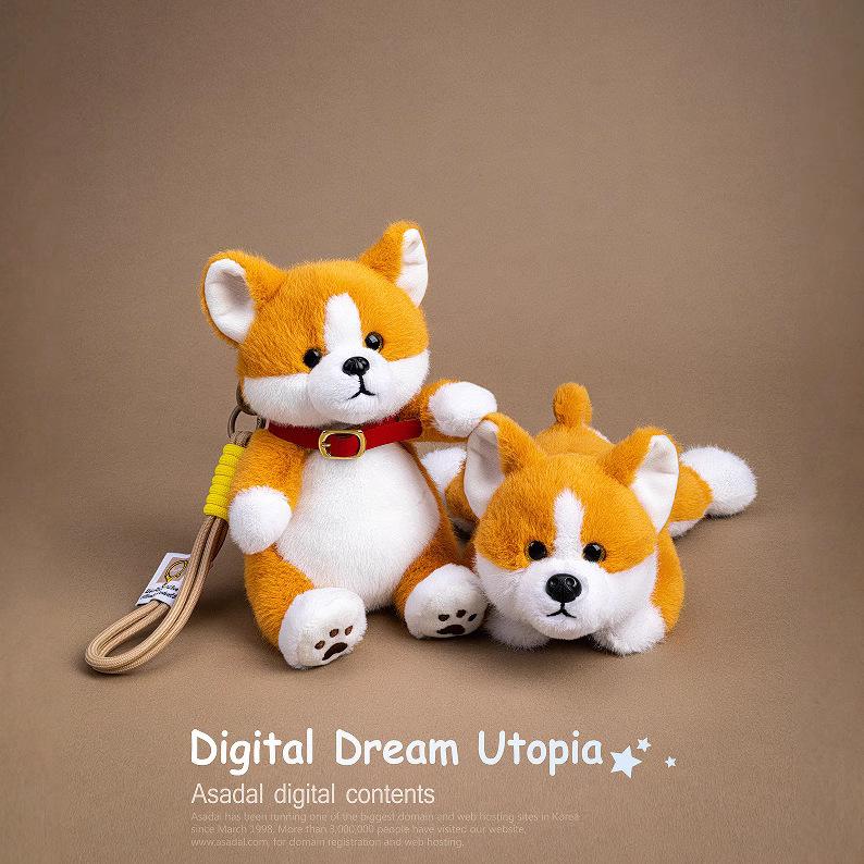 

Hand Pot Corgi Plush Pendant Puppy Doll Plush Toy Dog Doll Backpack Hanging Birthday Presents [22 cm lying down; 15 cm sitting]