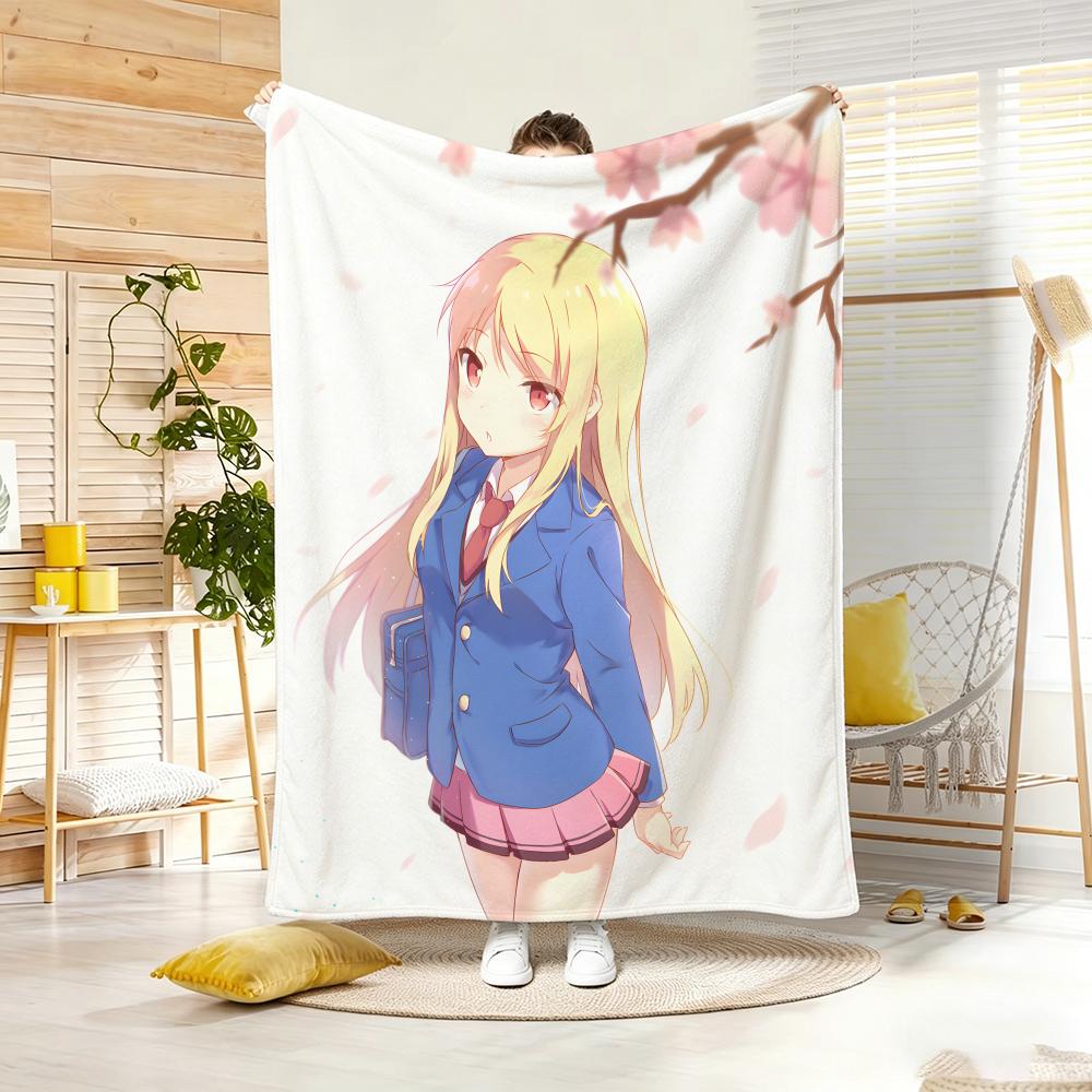 Anime Character MMashiroS ShiinaS Throw Soft Warm Throw Blanket for Bedroom Living Room Bed Travel Camping Picnic Gift