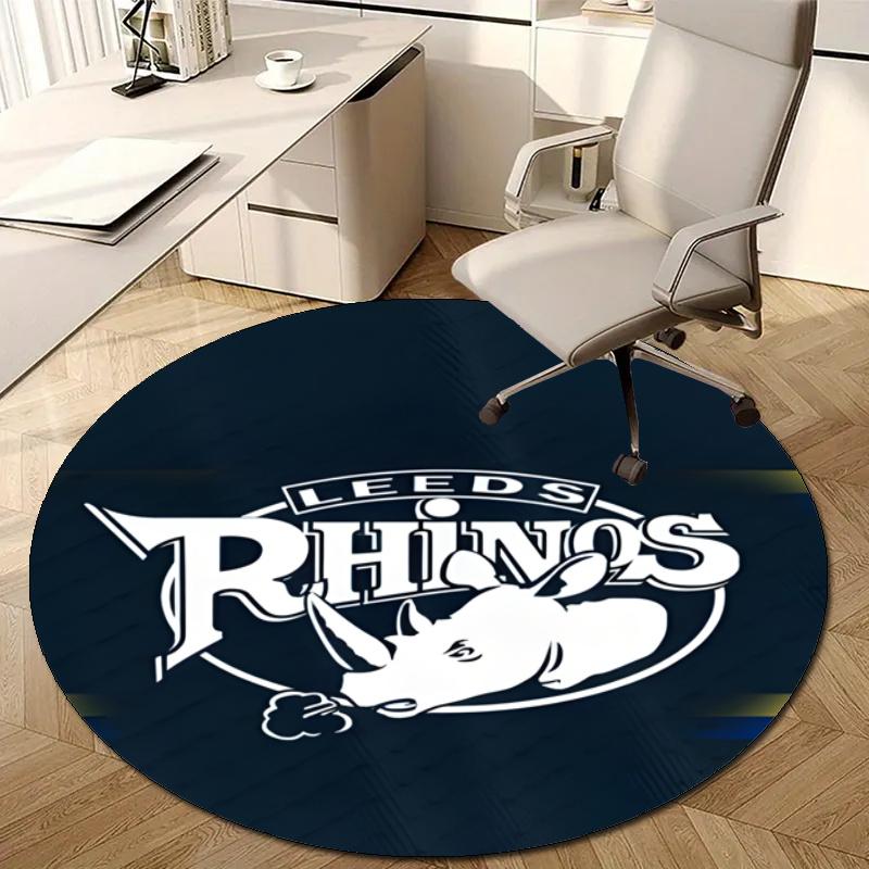 Personalized Leeds Rhinos Round Chair Office Rug - Perfect for Mat, Office Chair & More - Ideal Gift for Birthdays and Holidays