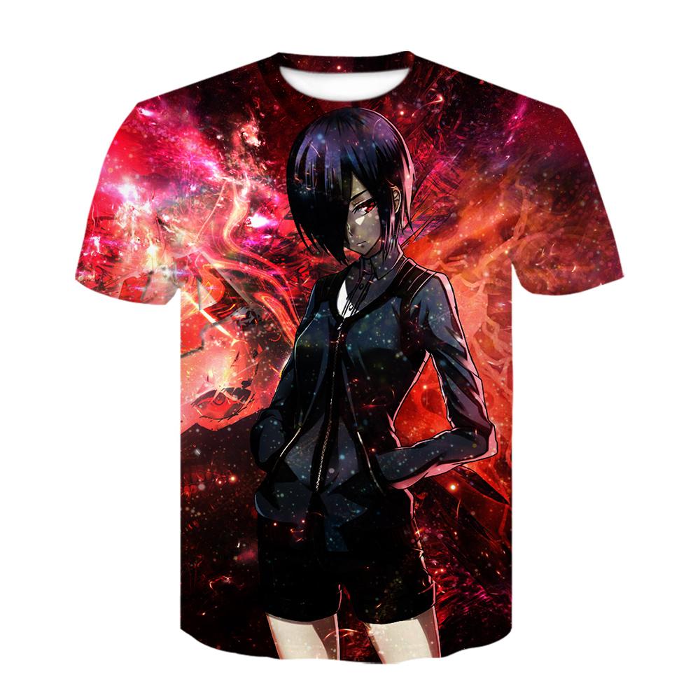 Strange Things Tokyo Ghoul Men 3D Graphic T Shirts Anime Ken Kaneki Print T Shirts Cartoon Loose Cotton Tshirts Hipster Tops