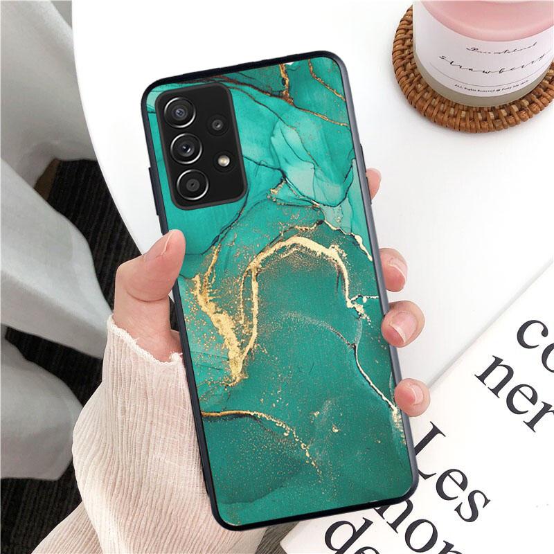 Green Blue Purple Marble Phone Case for Samsung Galaxy A13 A22 A12 A32 A71 A11 A21S A33 A52 A72 A51 A50 A70 A31 M31