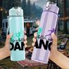 1PC Dancer Hand Silhouette Print 750ml Color Plastic Sports Water Bottle Leakproof Flip Straw Lid Suitable for Sports Office Home Use