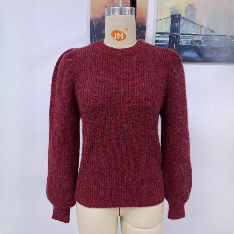 

IHUASU Осенне-зимний женский свободный свитер с длинными рукавами и плиссировкой в стиле пэчворк с круглым вырезом XL красный