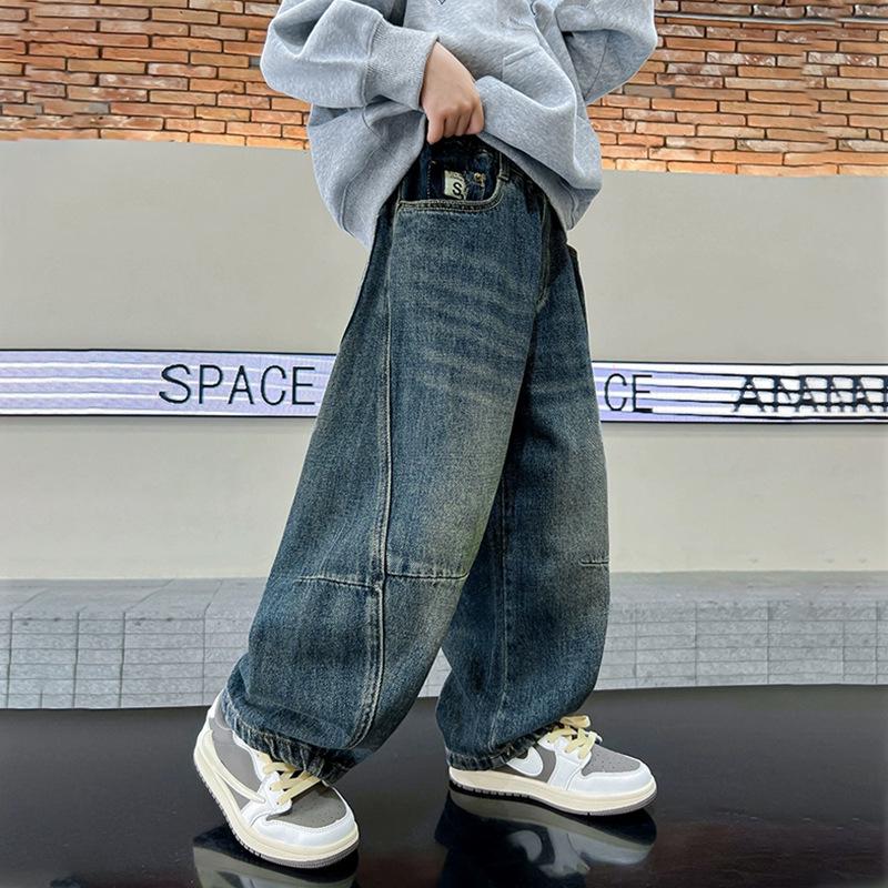 Boys' Loose Wide-Leg Denim Jeans - Spring/Autumn 2025 Collection