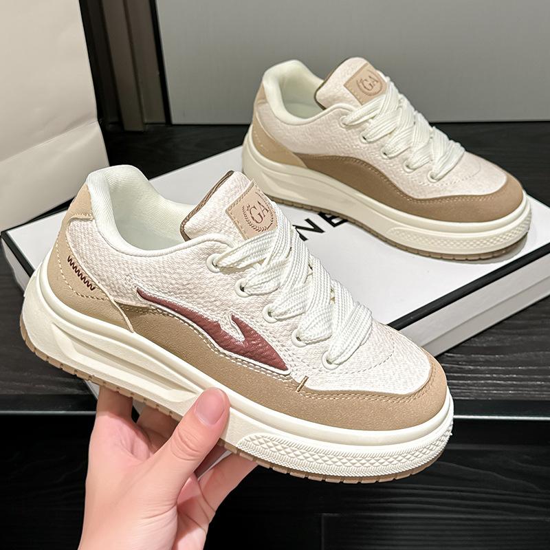 Spring and Autumn New Sports and Leisure Ins Platform Leather Single Shoes Board Shoes