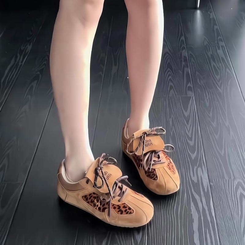 Autumn New Style Fashion Leopard Print Designer Comfortable Non-slip Flat Shoes Daily Comfortable Slip-on Vulcanized ShoesWomen