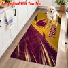 Brisbane Broncos Custom Name Flannel Rug Kitchen Mat Non Slip Floor Carpet Personalized Home Decor