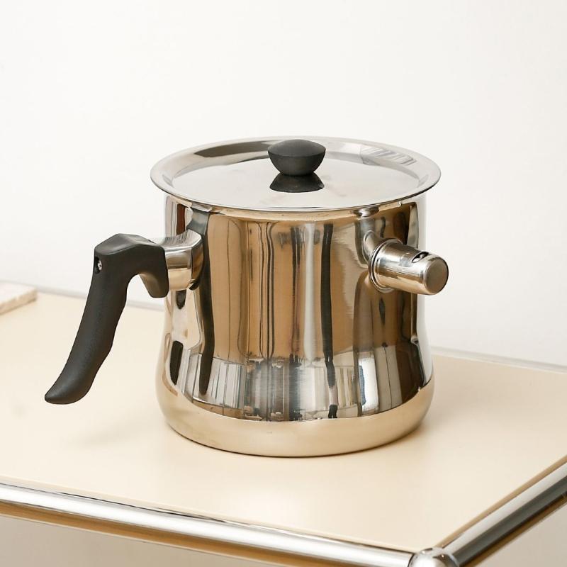 Rustproof Stainless Steel Double Wall Milk Pot Saucepan With Antislip Handle And Whistles Design For Multipurpose Cooking