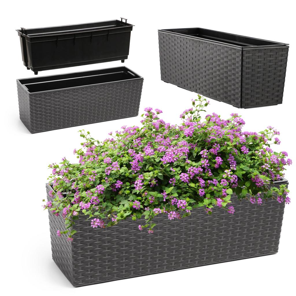 KADAX Balcony Box Flowerpot + Insert 19x56cm