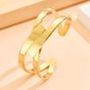 Women's Retro Elegant Open Woven Stainless Steel C-Shaped Adjustable Bracelet