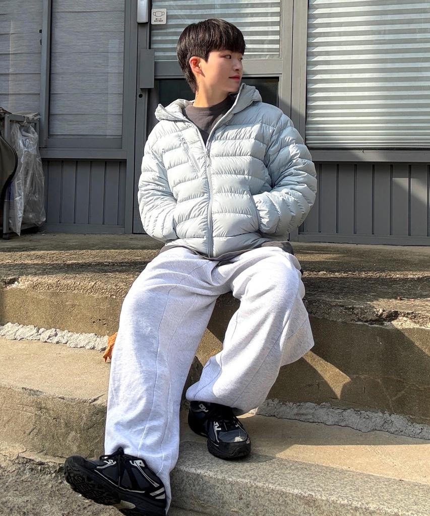 AGOD Balloon Cut Wide Sweatpants [White Melange]