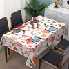 1pc, 2D Flat Flamingo, Heart, and Floral Branch Pattern Printed Tablecloth, Indoor and Outdoor Holiday Rectangular and Square Tablecloth, Perfect for