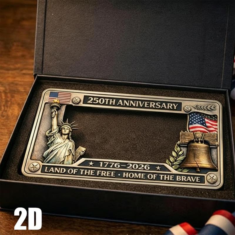 2PCS 250th Anniversary License Plate Holder Easy To Install Sturdy Car License Plate Frame for Patriots and Commemorative Days