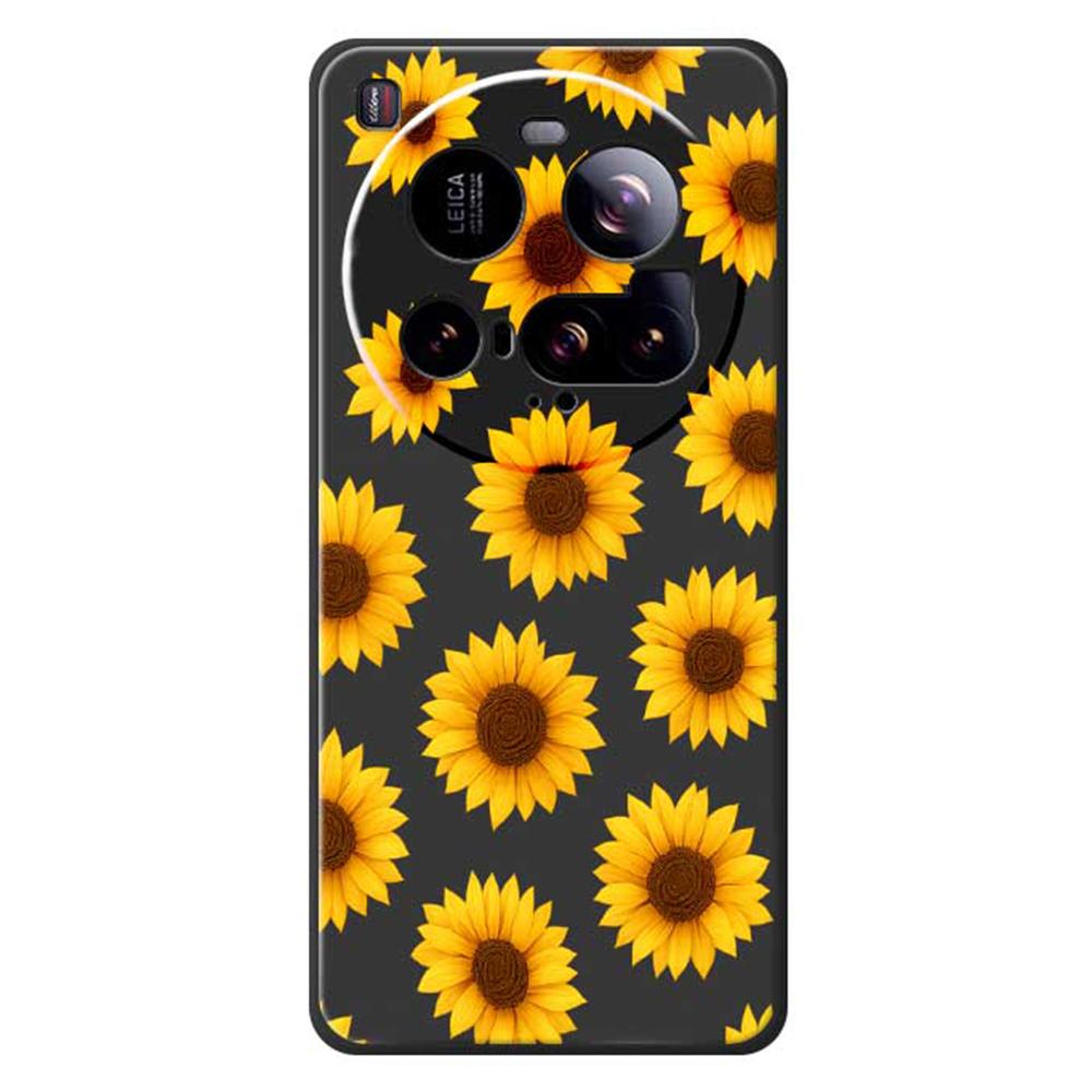 For Xiaomi 15 Ultra Case Sunflowers Pattern Printing Straight Edge TPU Phone Back Cover