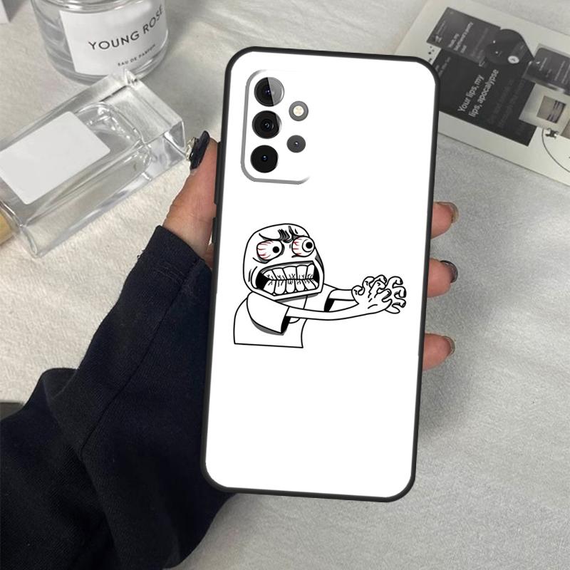 Troll Face Meme Case For Samsung Galaxy A14 A24 A34 A54 A51 A71 A13 A23 A33 A53 A73 A12 A22 A32 A52 Coque