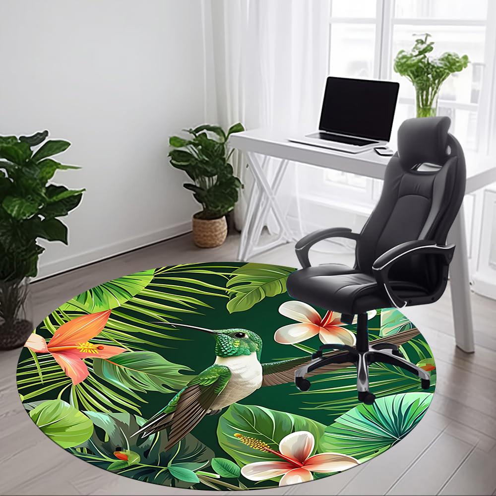 1pc Hummingbird Tropical Office Round Area Rug, Under Office Chairs Bedroom Living Room Home Decor, Room Deco, Available in Various Sizes