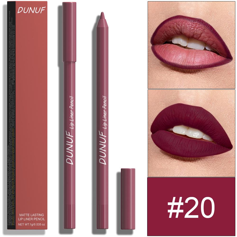 DUNUF 24-Color Waterproof Long-lasting Foam Lip Liner Set